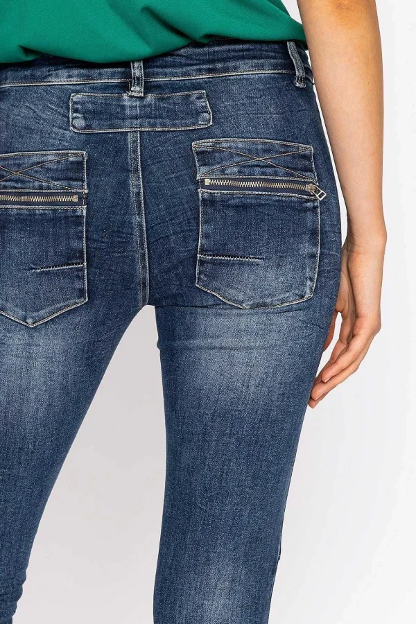 J'aime la Vie Button Front Jeans In Dark Denim*Women Jeans & Trousers