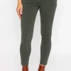 J'aime la Vie Button Front Jeans In Khaki*Women Jeans & Trousers