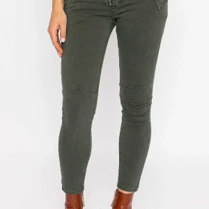 J'aime la Vie Button Front Jeans In Khaki*Women Jeans & Trousers