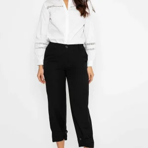 Pala D'oro Button Hem Trousers In Black*Women Jeans & Trousers