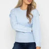 Kelly & Grace Weekend Button Sleeve Knit In Blue*Women Jumpers & Cardigans