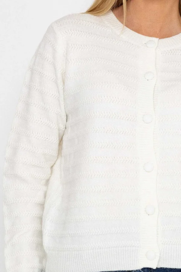 J'aime la Vie Button Up Cardigan In Ecru*Women Jumpers & Cardigans