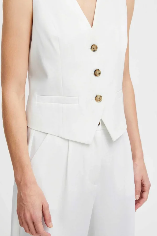 B.Young Bydeceri White Waistcoat*Women Tops & Blouses
