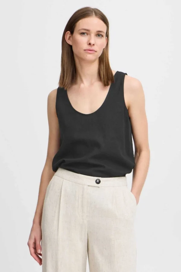 B.Young Byfalakka Black Vest Top*Women Tops & Blouses