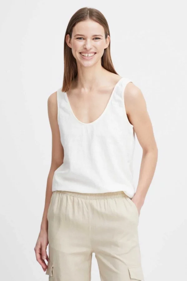 B.Young Byfalakka White Vest Top*Women Tops & Blouses