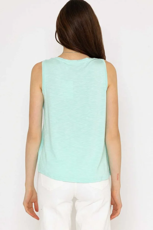 B.Young Bysilti Aqua Blue Sleeveless Top*Women Tops & Blouses