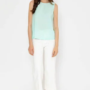 B.Young Bysilti Aqua Blue Sleeveless Top*Women Tops & Blouses