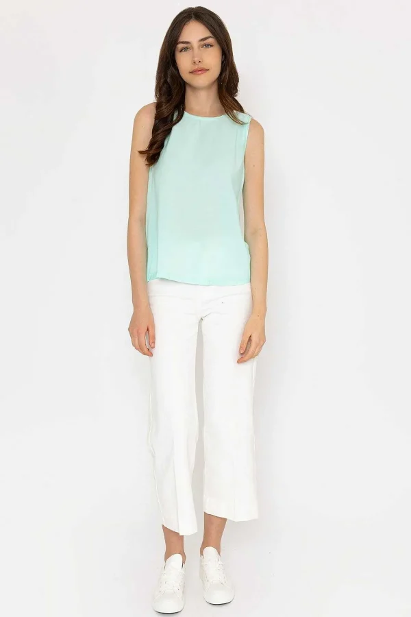 B.Young Bysilti Aqua Blue Sleeveless Top*Women Tops & Blouses