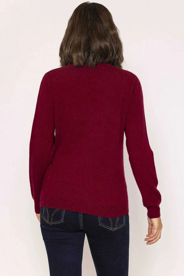 Rowen Avenue 100% Cashmere Knit In Burgundy*Women Jumpers & Cardigans