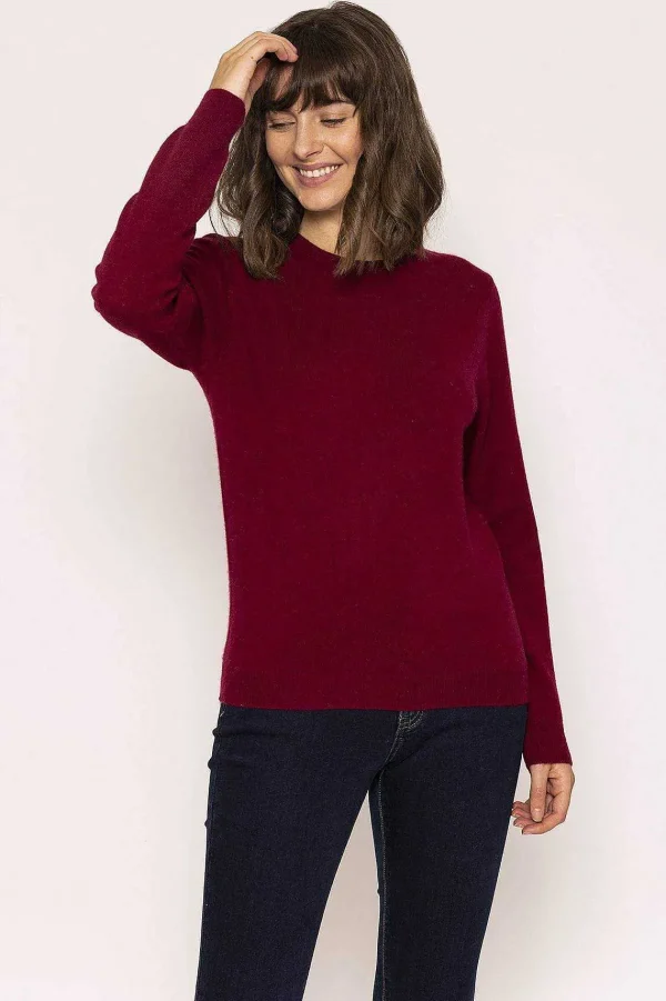 Rowen Avenue 100% Cashmere Knit In Burgundy*Women Jumpers & Cardigans