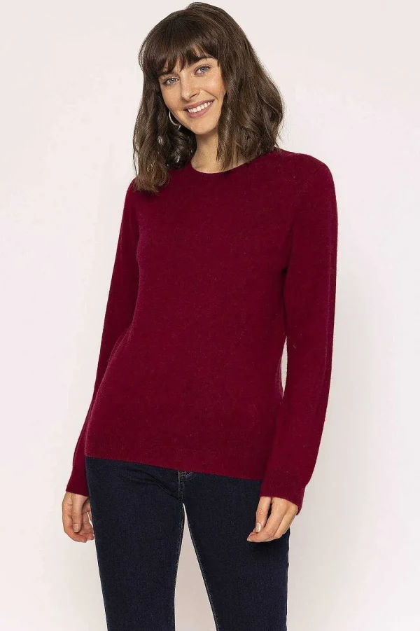 Rowen Avenue 100% Cashmere Knit In Burgundy*Women Jumpers & Cardigans
