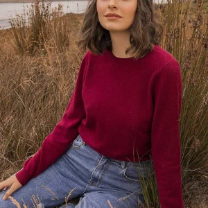 Rowen Avenue 100% Cashmere Knit In Burgundy*Women Jumpers & Cardigans