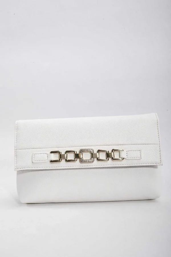 SOUL Accessories Chain Detail Clutch In White*Women As Seen On Social