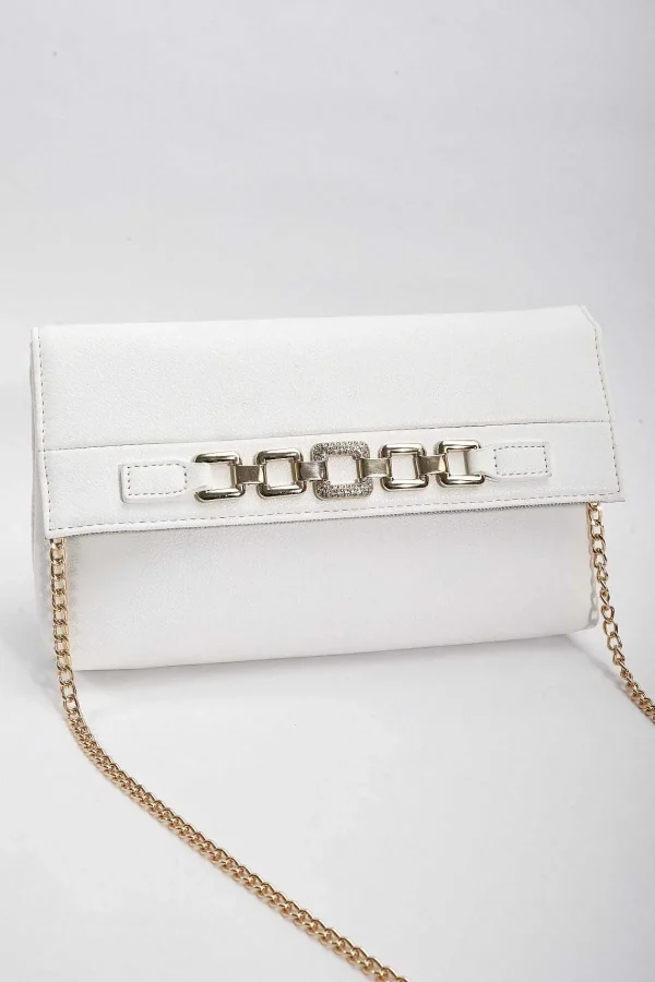 SOUL Accessories Chain Detail Clutch In White*Women As Seen On Social