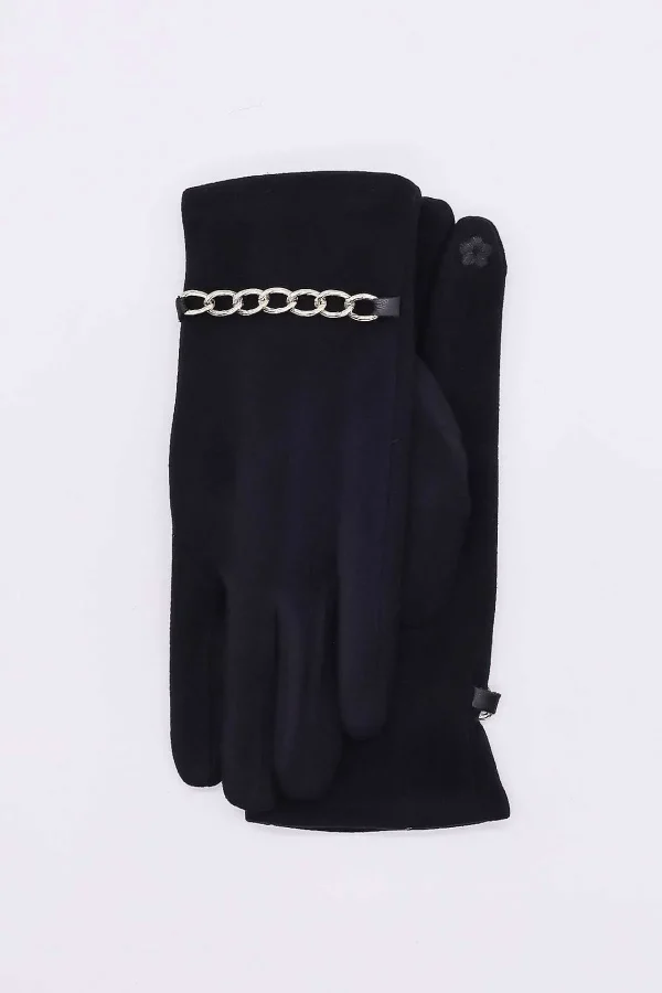 SOUL Accessories Chain Detail Glove In Black* Gloves