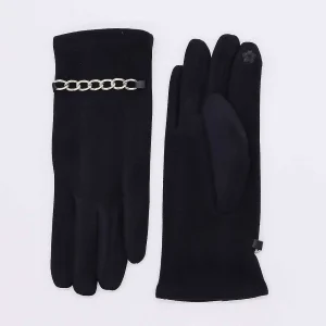 SOUL Accessories Chain Detail Glove In Black* Gloves