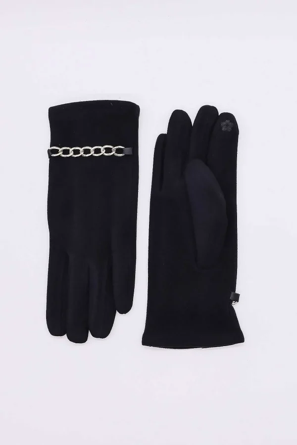 SOUL Accessories Chain Detail Glove In Black* Gloves