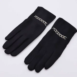 SOUL Accessories Chain Detail Glove In Black* Gloves