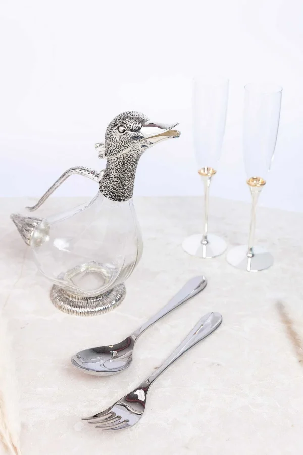 Newbridge Silverware Champagne Flutes With Gold Plated Rings* Homeware
