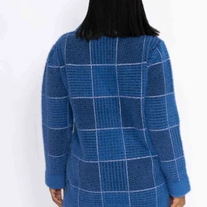 J'aime la Vie Check Buttoned Coatigan In Teal*Women Coats & Jackets