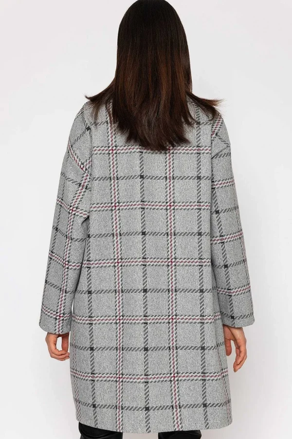 Pala D'oro Check Coat In Grey*Women Coats & Jackets