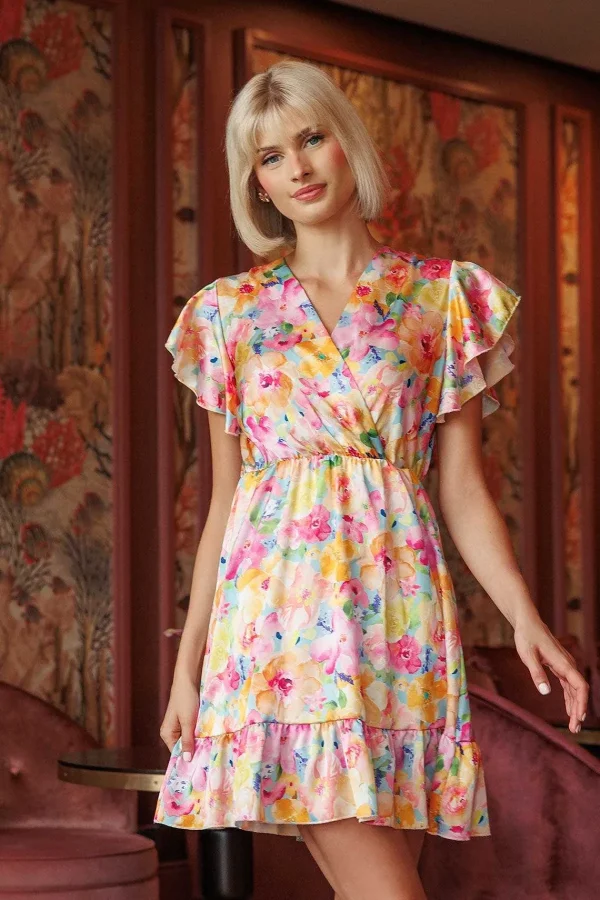 Pala D'oro Cheryl Mini Dress In Multi Print* Sale Dresses