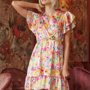 Pala D'oro Cheryl Mini Dress In Multi Print* Sale Dresses
