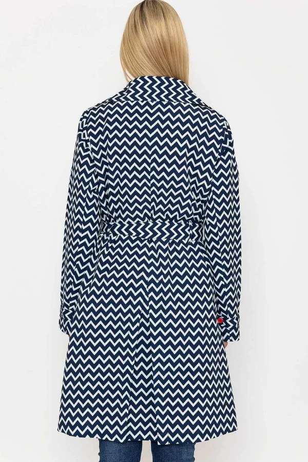West Quay Chevron Print Mac In Navy*Women Coats & Jackets