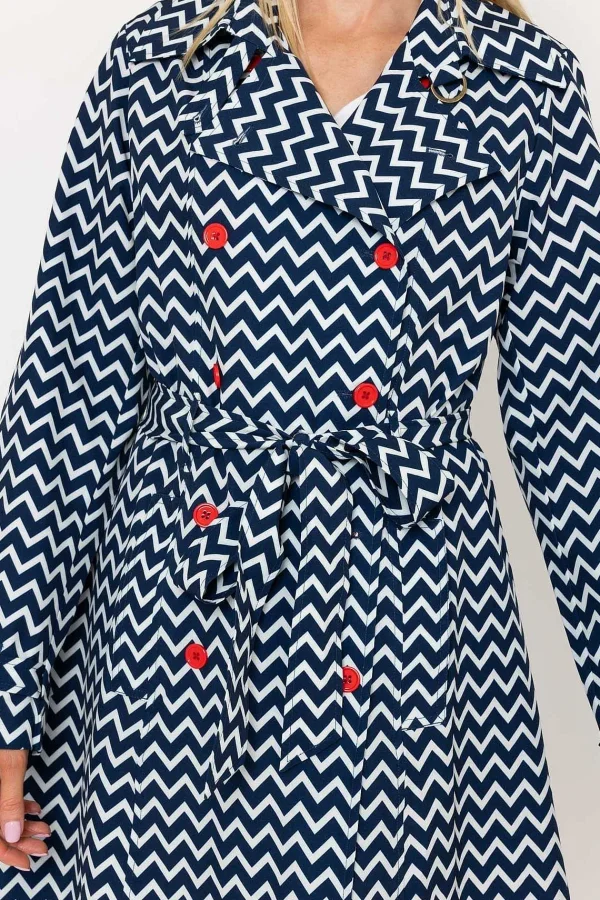 West Quay Chevron Print Mac In Navy*Women Coats & Jackets