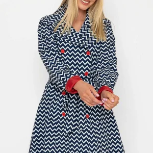 West Quay Chevron Print Mac In Navy*Women Coats & Jackets
