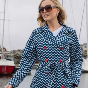 West Quay Chevron Print Mac In Navy*Women Coats & Jackets