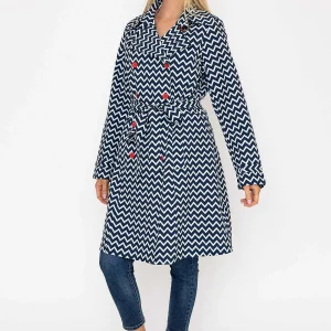 West Quay Chevron Print Mac In Navy*Women Coats & Jackets