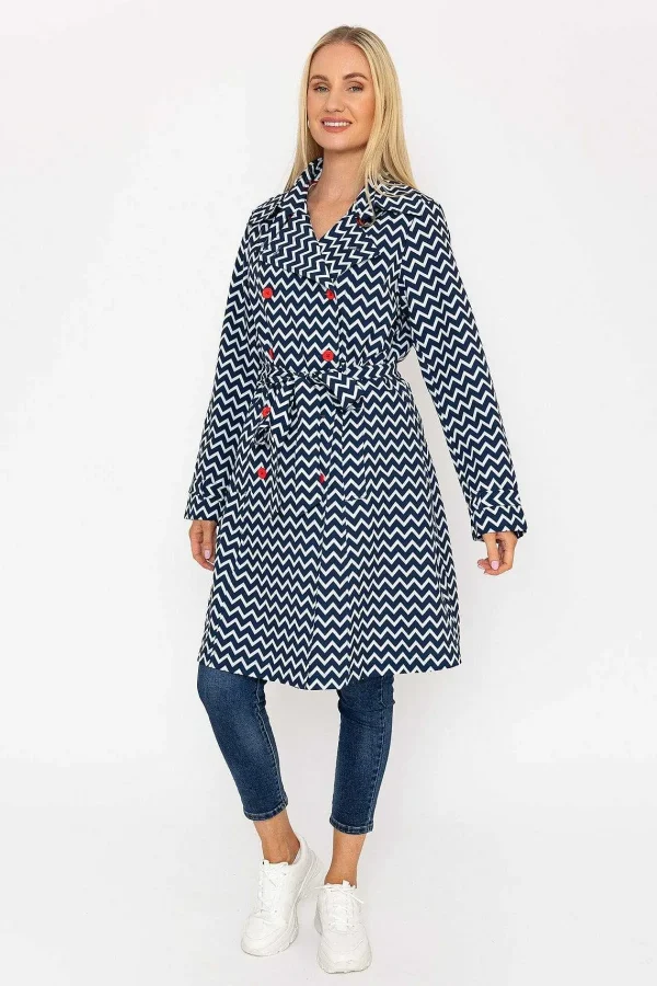 West Quay Chevron Print Mac In Navy*Women Coats & Jackets