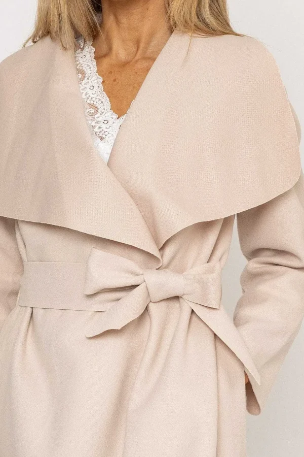 Pala D'oro Chuck On Wrap Coat In Ecru*Women Coats & Jackets