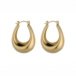 Knight & Day Chunky Gold Oval Hoop Earrings* Earrings