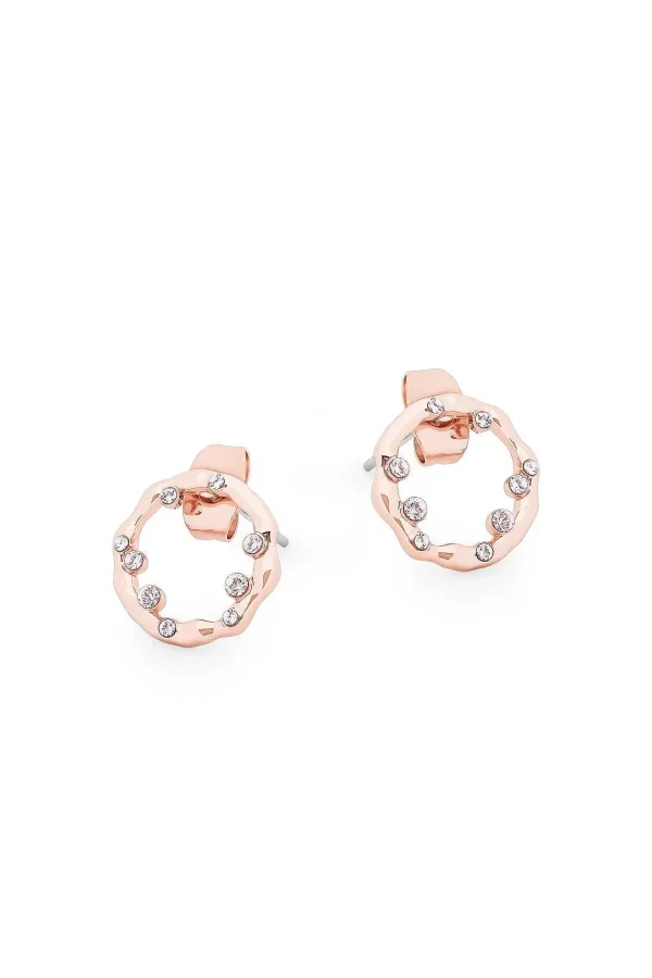 Tipperary Crystal Jewellery Circle Inset Earrings In Rose Gold* Her