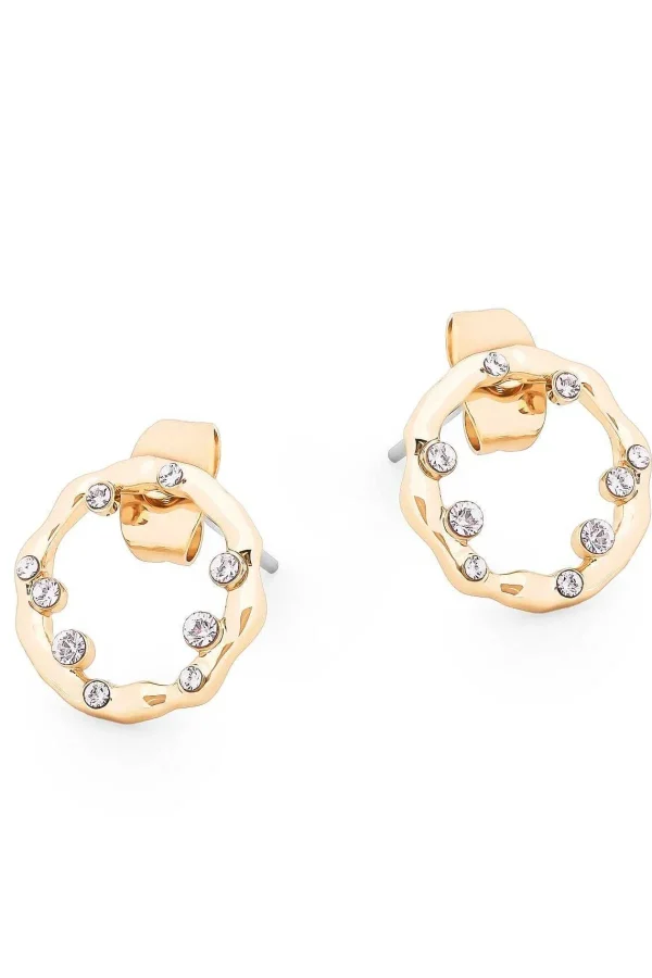 Tipperary Crystal Jewellery Circle Inset Earrings In Gold* Her