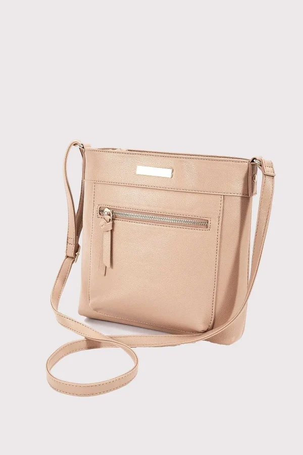 SOUL Accessories Classic Crossbody Front Zip Bag In Beige* Accessories