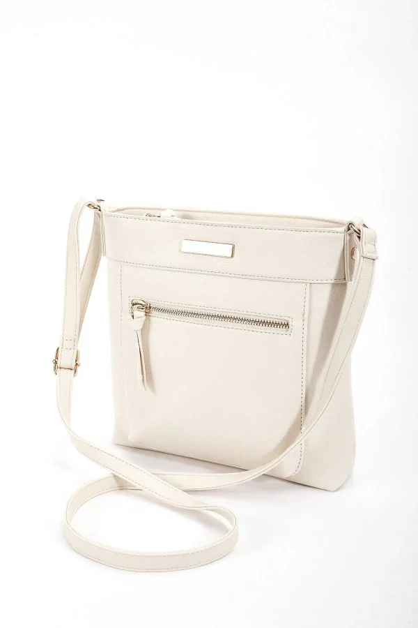 SOUL Accessories Classic Crossbody Front Zip Bag In Cream* Accessories