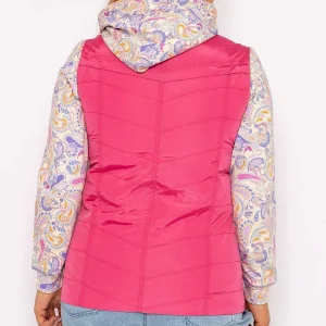 Ulla Popken Classic Fit Decorative Seam Gilet In Pink*Women Coats & Jackets