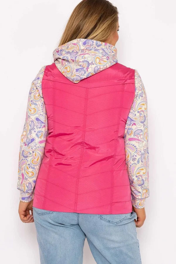 Ulla Popken Classic Fit Decorative Seam Gilet In Pink*Women Coats & Jackets