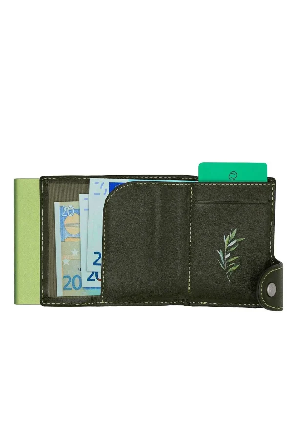 C-Secure Classic Leather Coin Holder In Green* Him