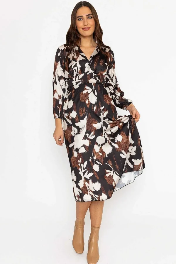 Pala D'oro Cliodhna Brown Printed Midi Dress*Women Dresses & Jumpsuits