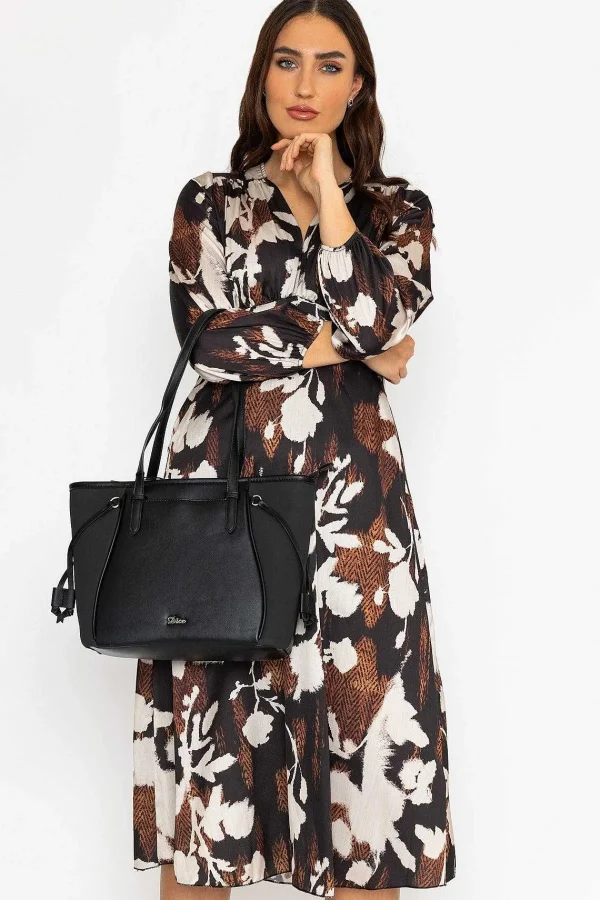 Pala D'oro Cliodhna Brown Printed Midi Dress*Women Dresses & Jumpsuits