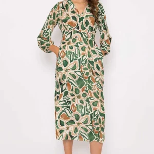 Pala D'oro Cliodhna Green Printed Midi Dress* Sale Dresses