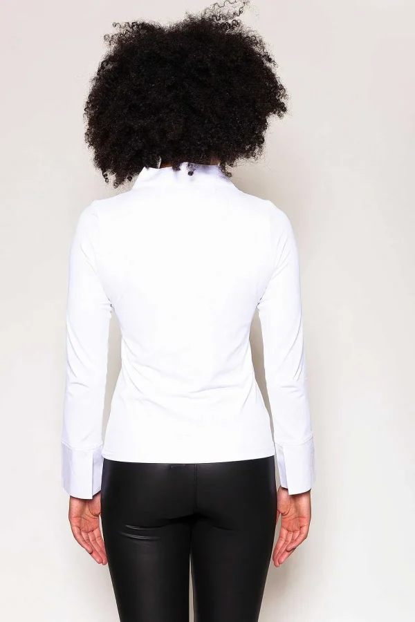 J'aime la Vie Collar Shirt In White*Women Tops & Blouses