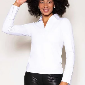 J'aime la Vie Collar Shirt In White*Women Tops & Blouses
