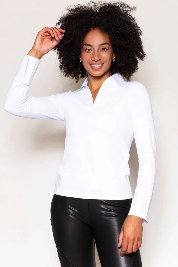 J'aime la Vie Collar Shirt In White*Women Tops & Blouses