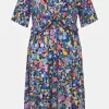 Ulla Popken Colorful Dot Print Short Sleeve Midi Dress*Women Dresses