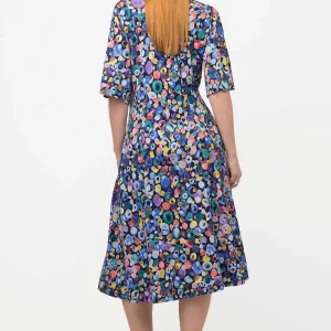 Ulla Popken Colorful Dot Print Short Sleeve Midi Dress*Women Dresses